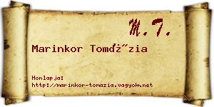 Marinkor Tomázia névjegykártya